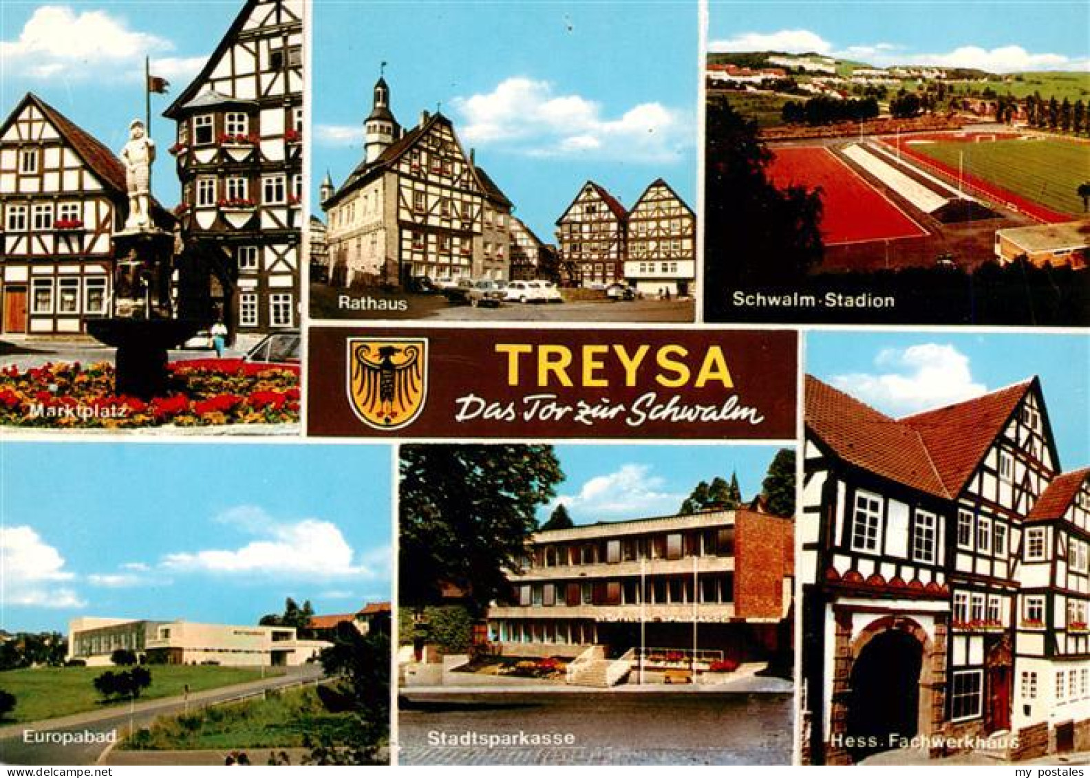 73936703 Treysa Marktplatz Rathaus Schwalm Stadion Europabad Stadtsparkasse Fach - Schwalmstadt