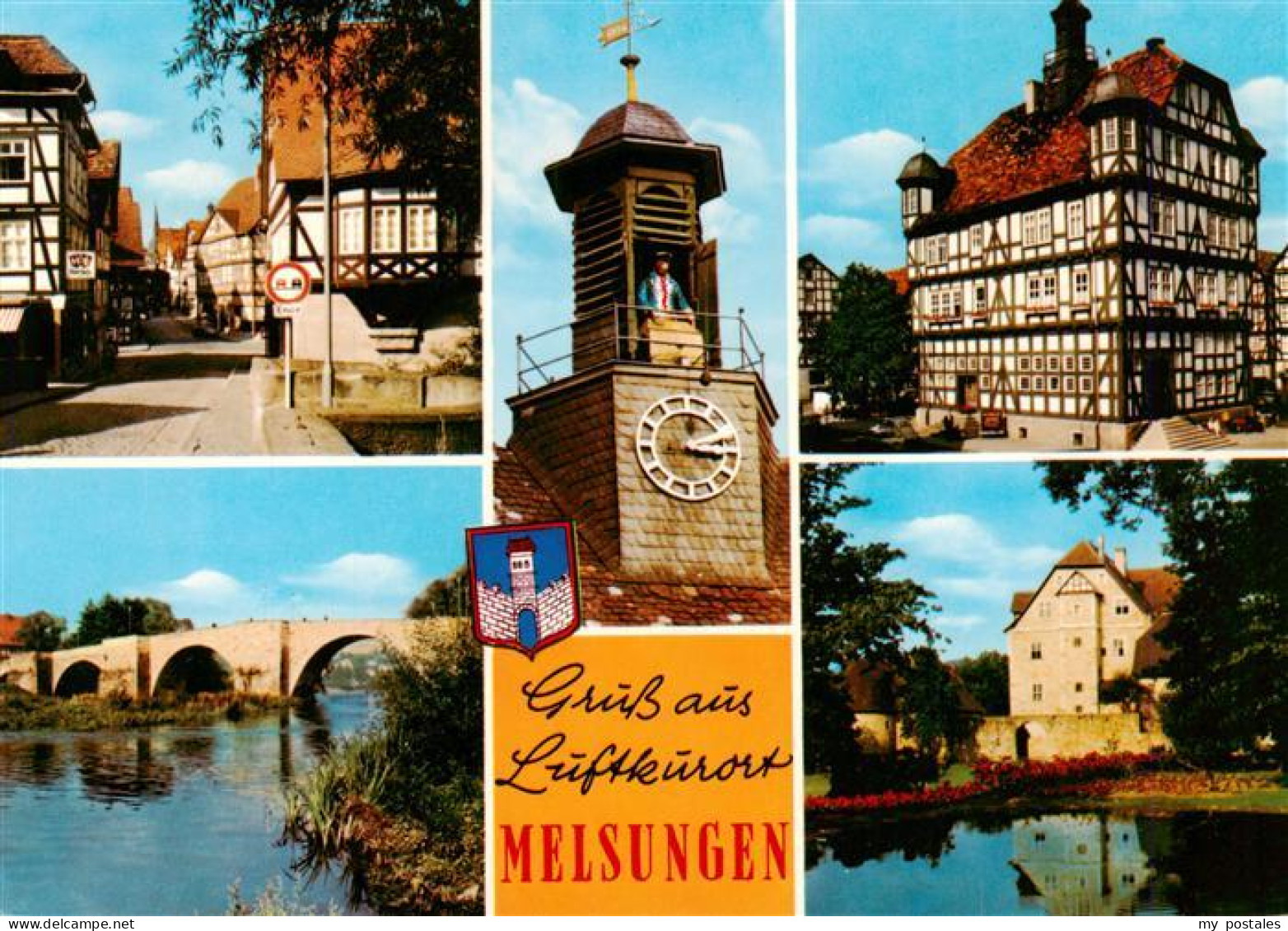 73936696 Melsungen_Fulda Strasse Fuldabruecke Uhrturm Rathaus Schloss - Melsungen