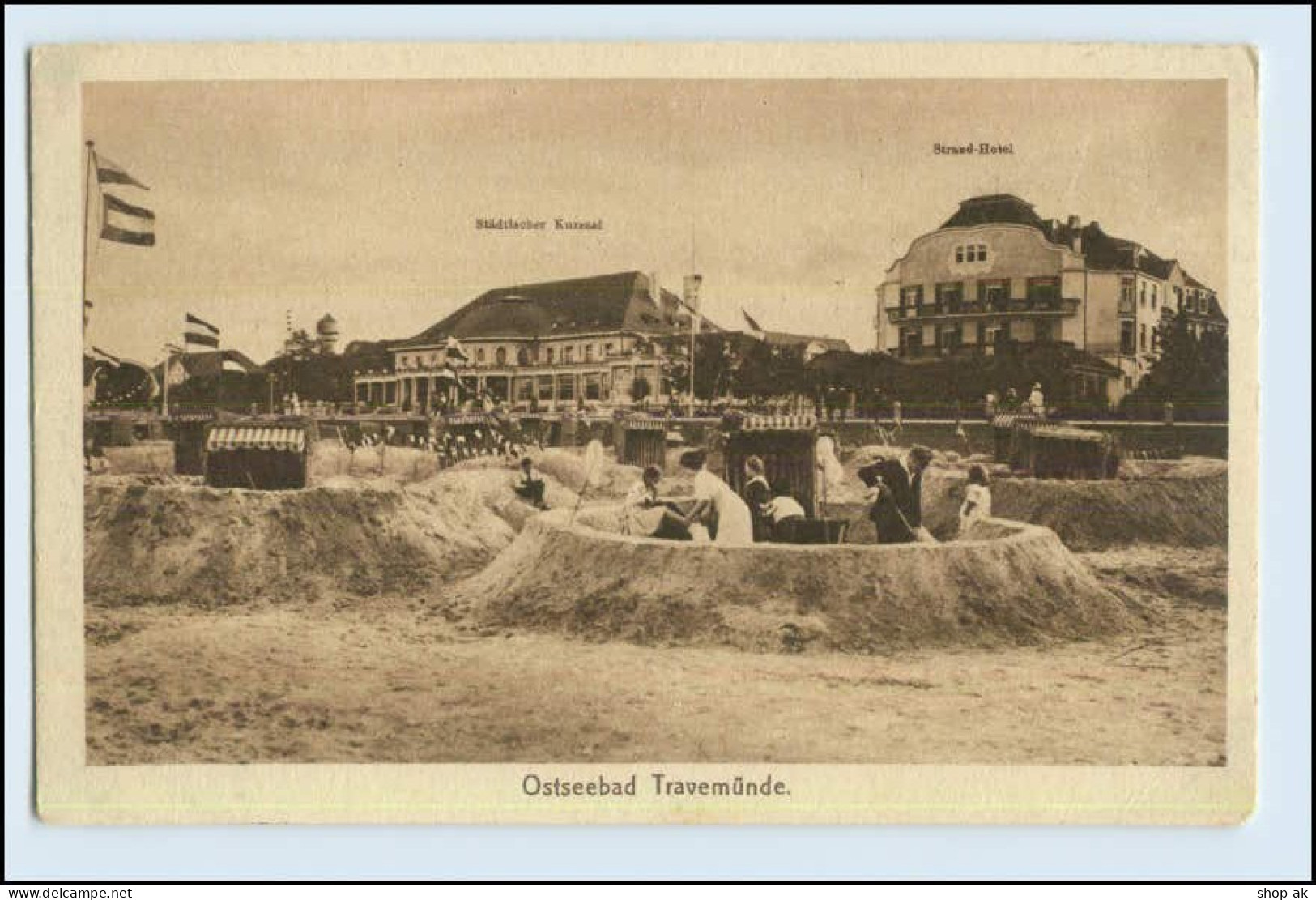 W6W22/ Travemünde Schöne AK 1921 Sandburgen - Luebeck-Travemuende