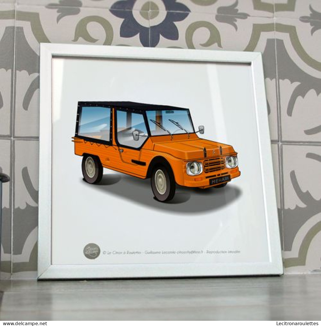 Poster Citroen Méhari Orange Affiche Mehari Ph3 - Automobili