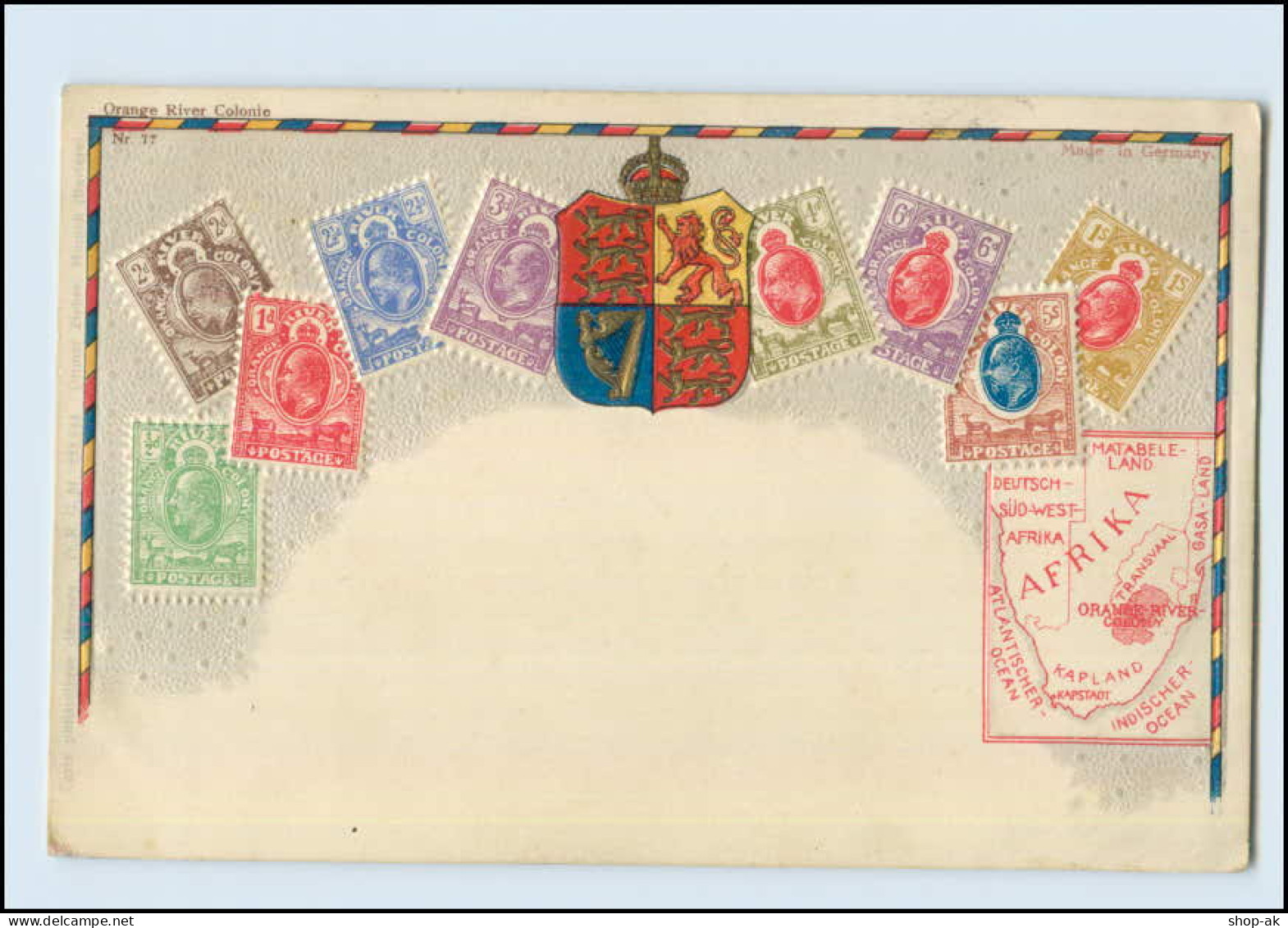 T3729/ Briefmarken AK Orange-River Colony   Afrika Transvaal Litho Prägedruck  - Timbres (représentations)