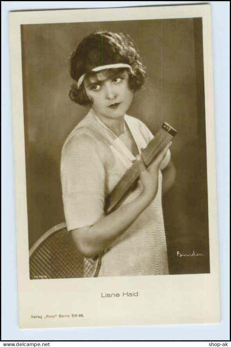 W2H88/ Tennis  Liane Haid Mit Tennisschläger Ca.1925 Ross Foto AK - Olympische Spiele