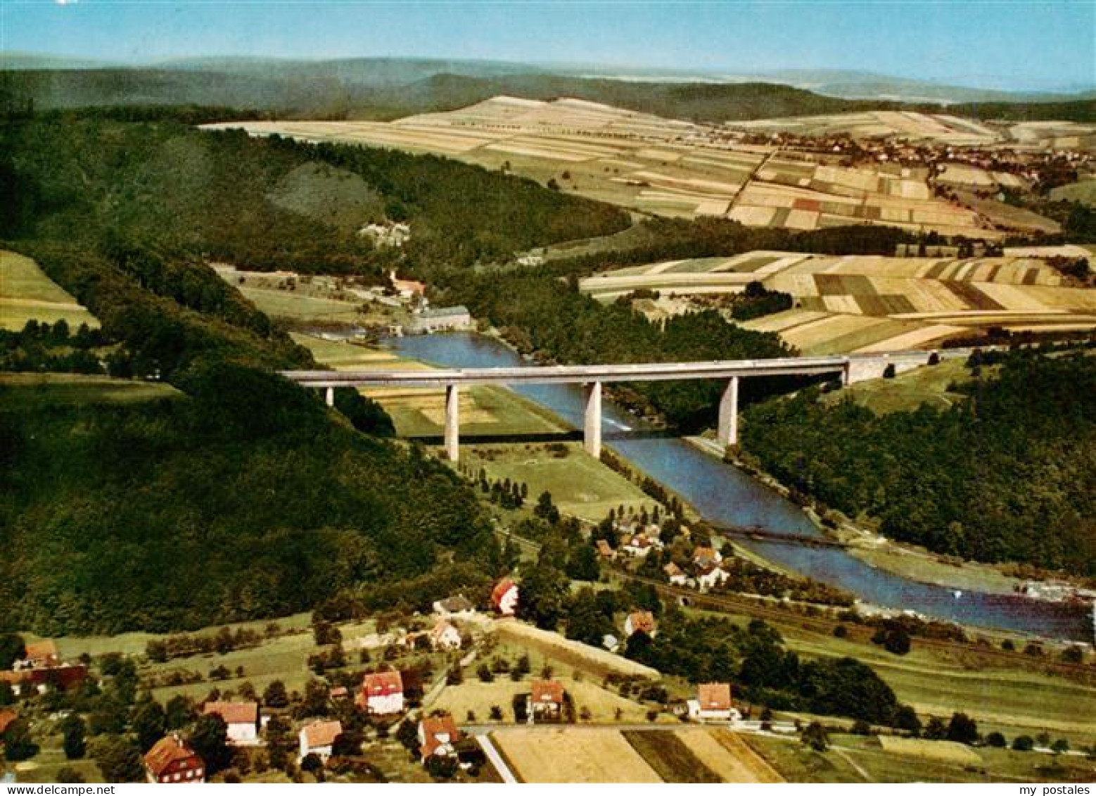 73936663 Hann._Muenden Fliegeraufnahme Mit Autobahnbruecke Und Werra - Hannoversch Münden