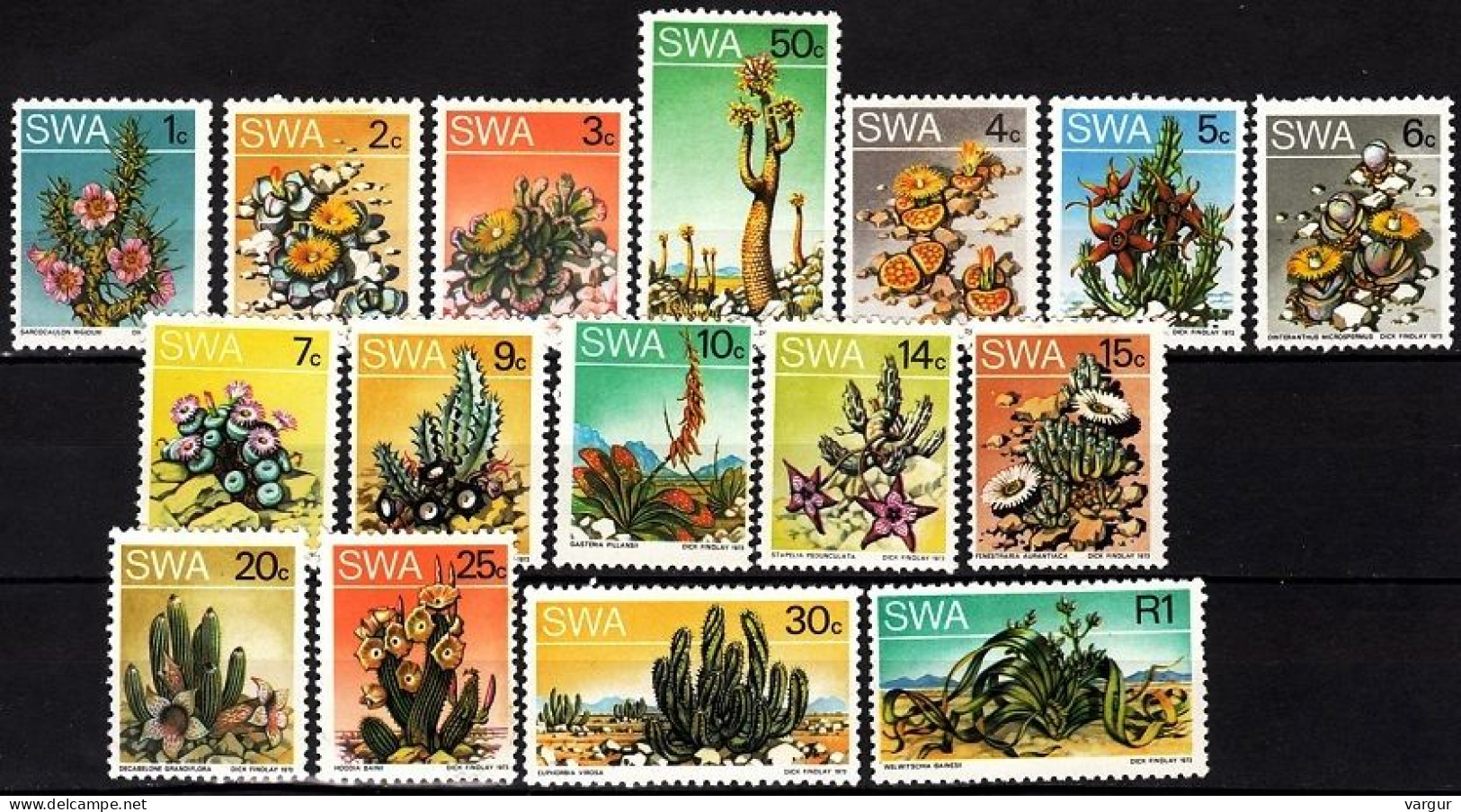 SOUTH WEST AFRICA (SWA) 1973 FLORA Plants: Desert Flowers. Complete Set 16v, MLH - Autres & Non Classés