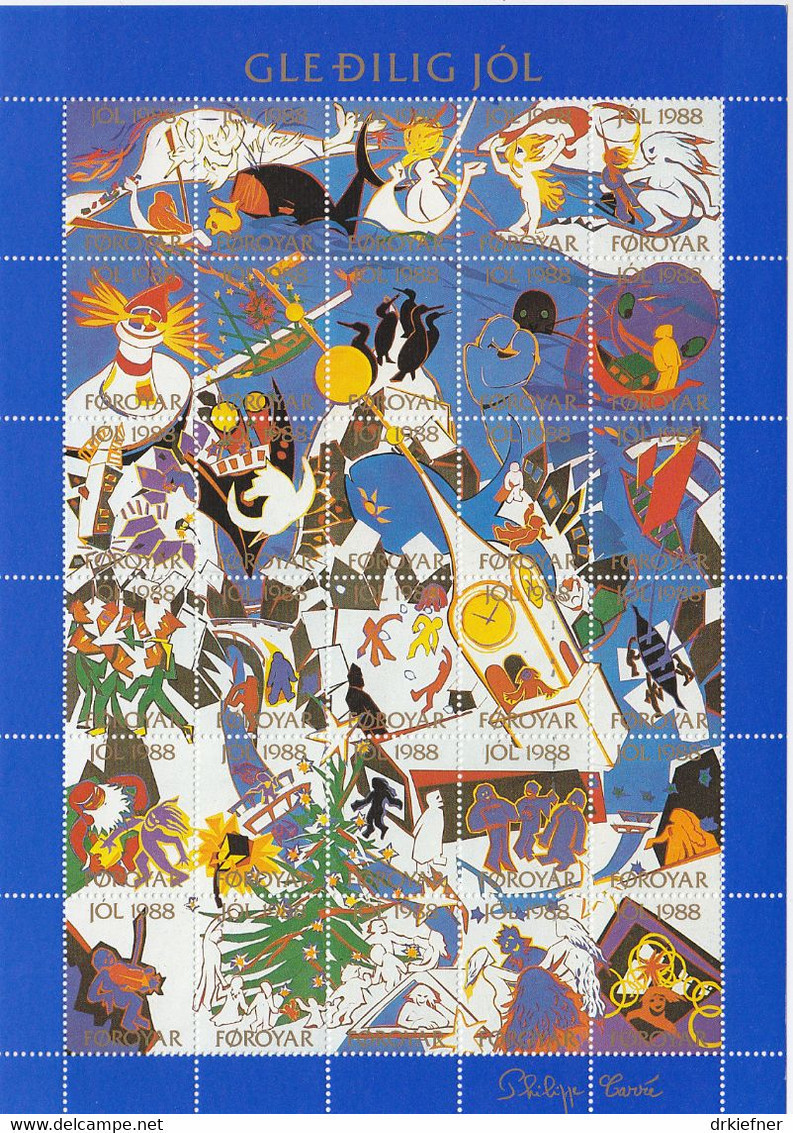 FÄRÖER  1988, JÓL CHRISTMAS KERSTMIS NOEL WEIHNACHTEN, 30 Vignetten, Ungebraucht, MNH **, Schneelandschaft - Faroe Islands