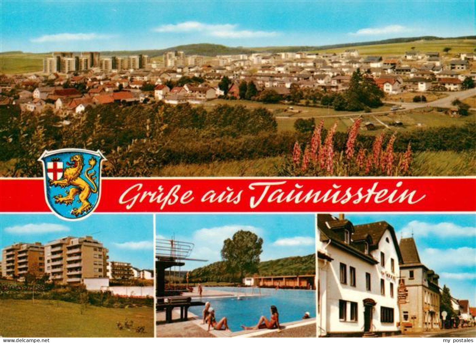 73936626 Hahn_Taunus Panorama Wohnblocks Freibad Gasthaus - Taunusstein