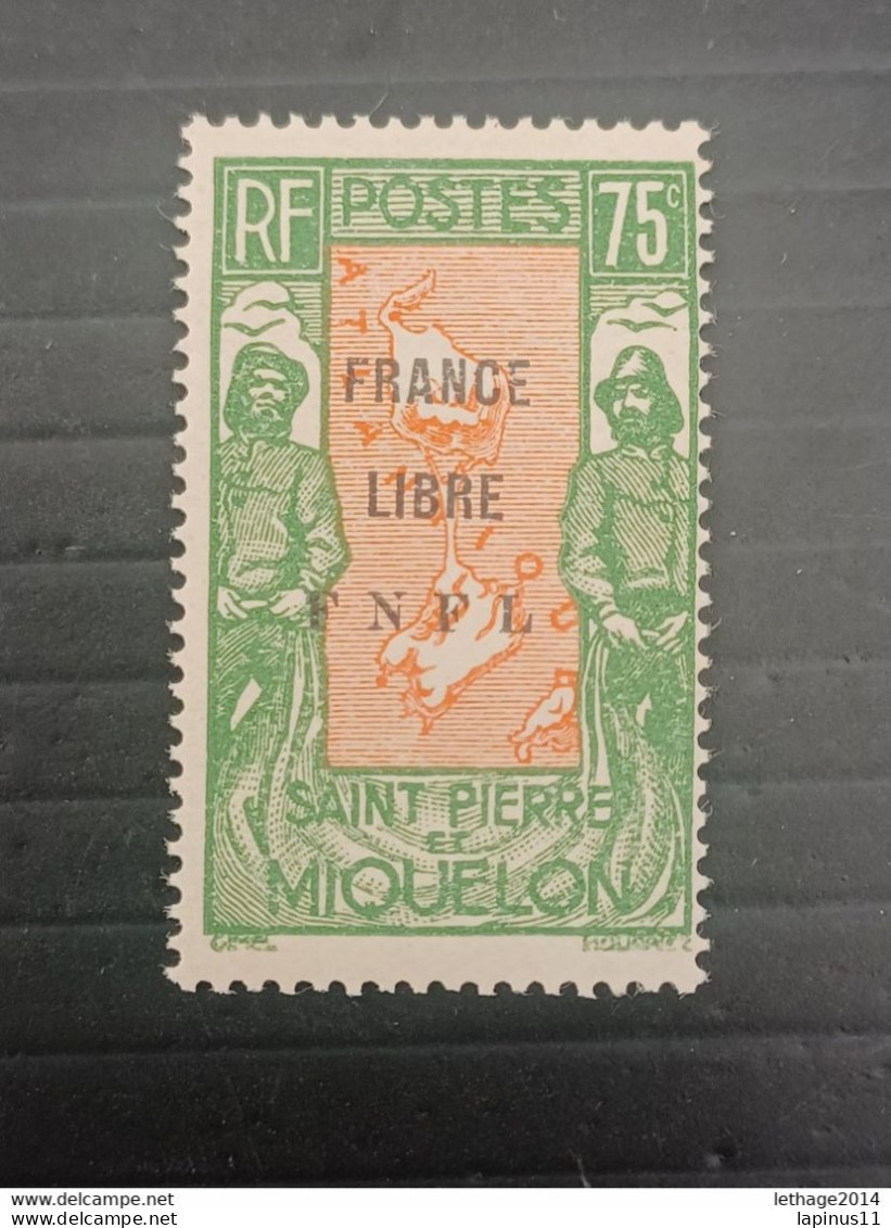 ST PIERRE ET MIQUELLON 1942 STAMPS OF 1932 OVERPRINT FRANCE LIBRE F N F L CAT. YVERT N. 286 MNH - Ungebraucht