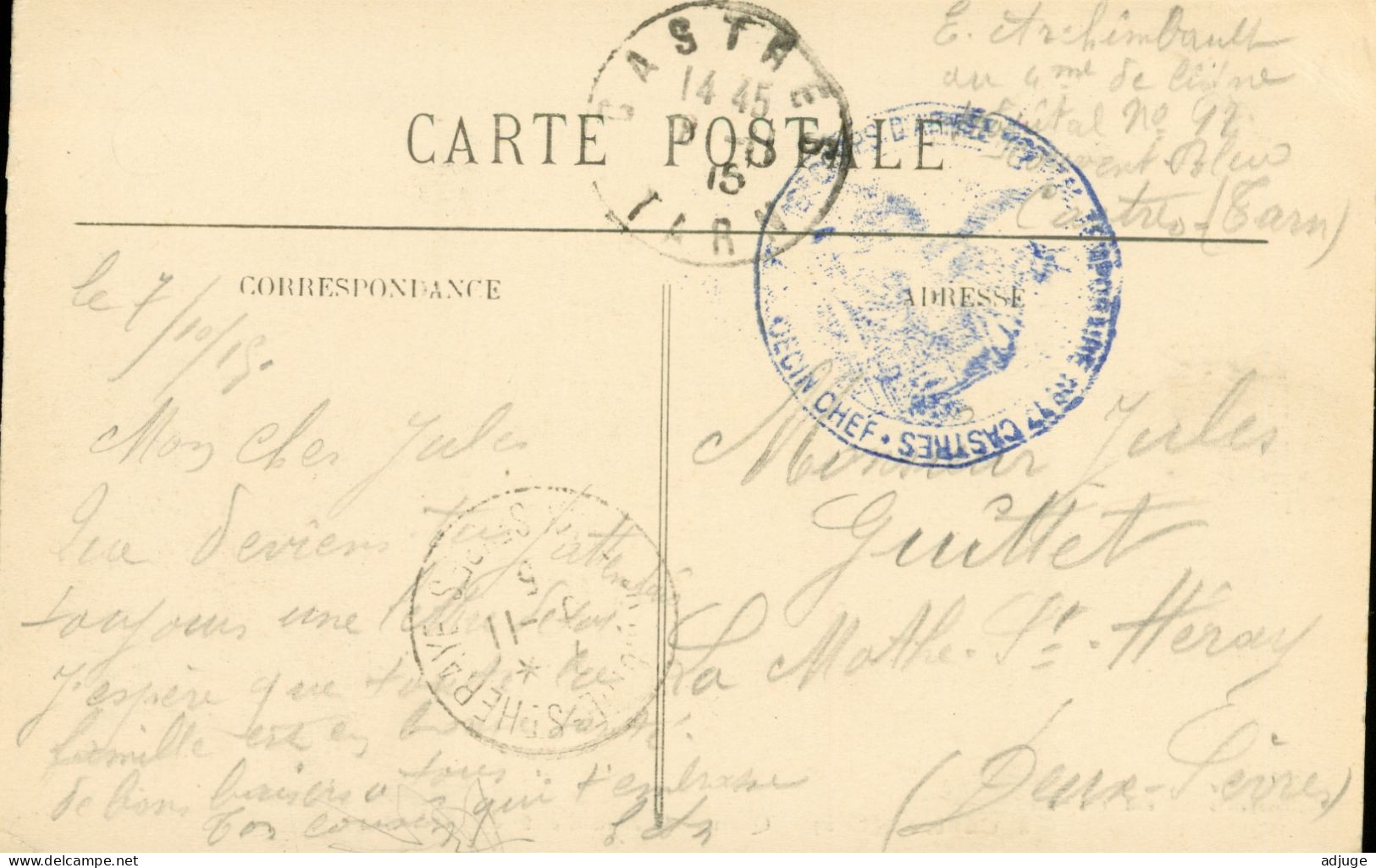 CPA-CASTRES* Caserne - Le Quartier De L'ARDAILLÉ (9ème Régiment D'Artillerie) 1915- Chachet Médecin Militaire - Castres