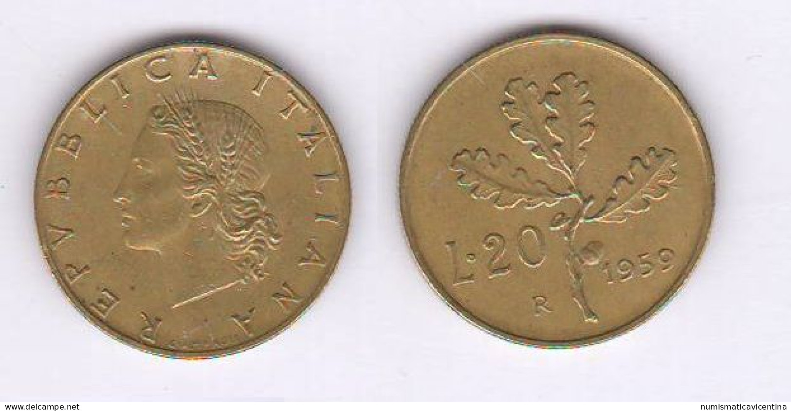 20 Lire 1959 ITALIA Repubblica  Italy Italie - 20 Lire