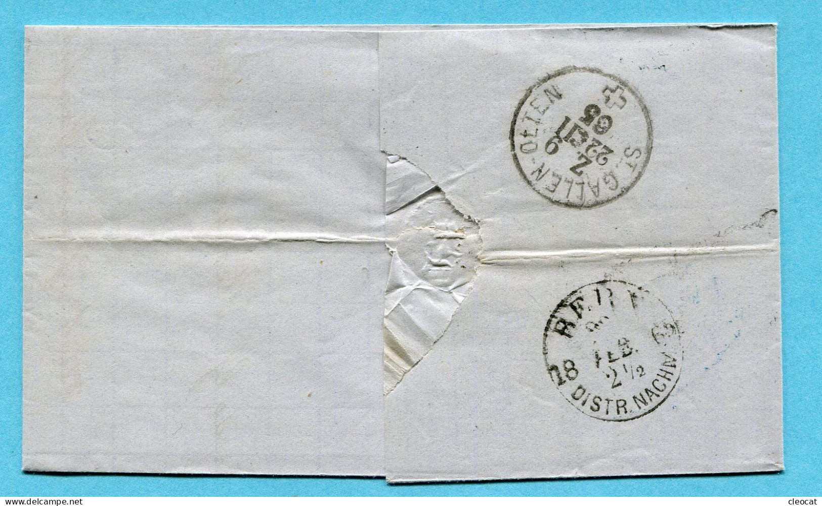 Faltbrief Von Zürich Nach Bern 1865 - Storia Postale