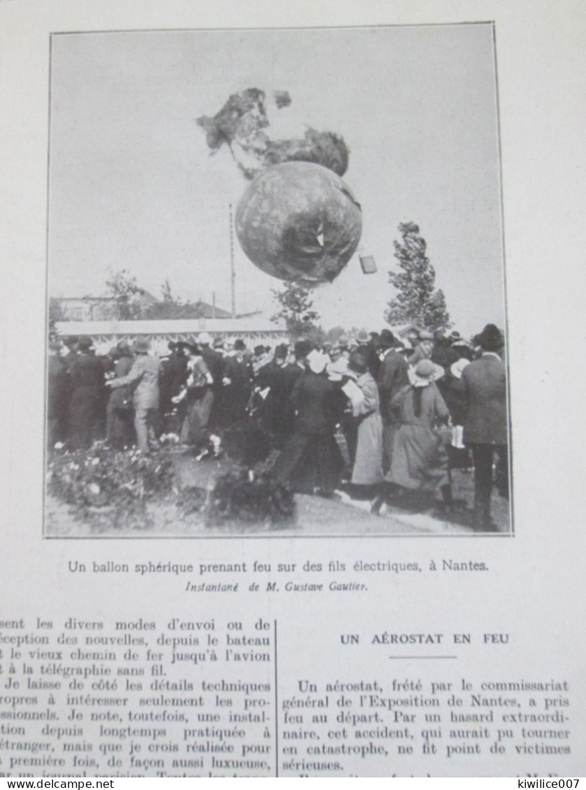 1924 NANTES UN BALLON SPHERIQUE PREND FEU  Sur Les Fils Electriques - Non Classés