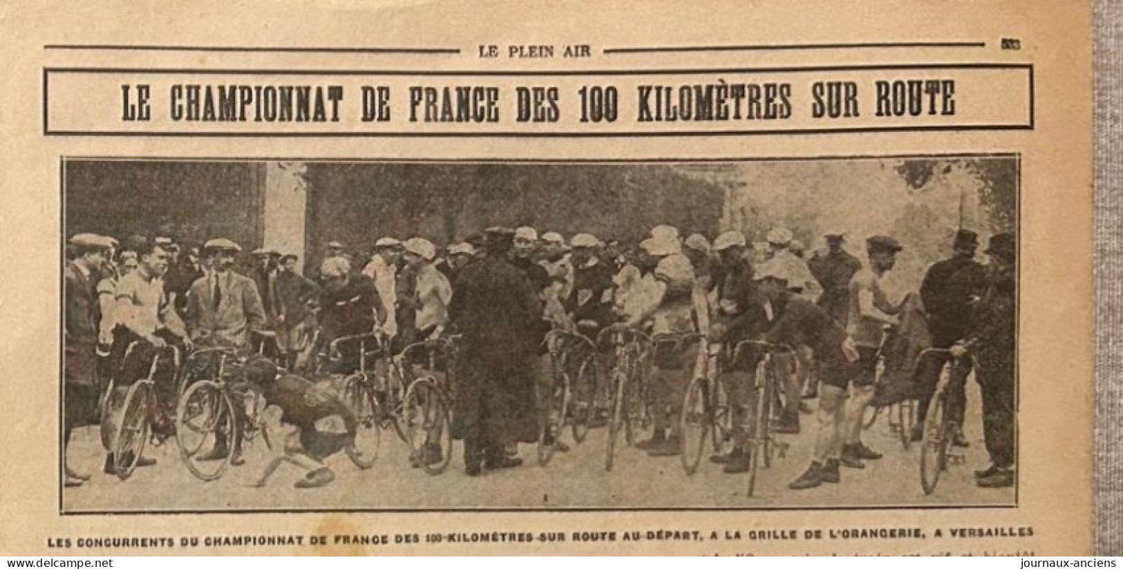 1913 CYCLISME - Le Championnat De France Des 100 Km Sur Routes - Octave LAPIZE - BROCCO - CRUPELANDT - Emile ENGEL - 1900 - 1949