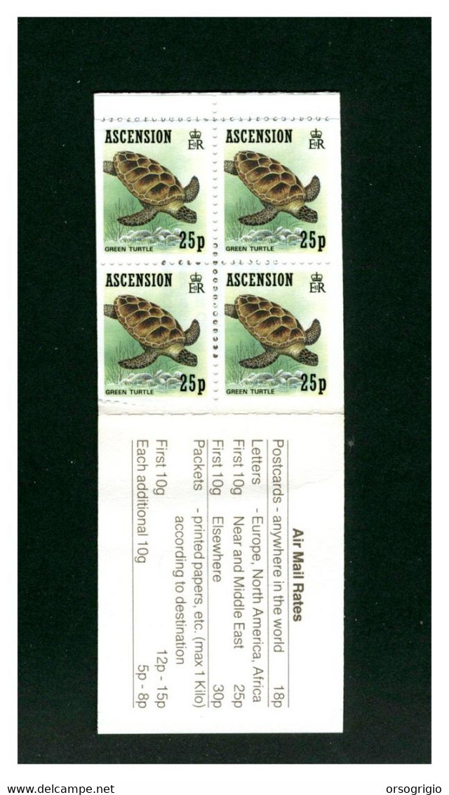 ASCENSION ISLAND - LIBRETTO BOOKLET - NUOVO PERFETTO - SEA TURTLE  -  TARTARUGA - Tortugas