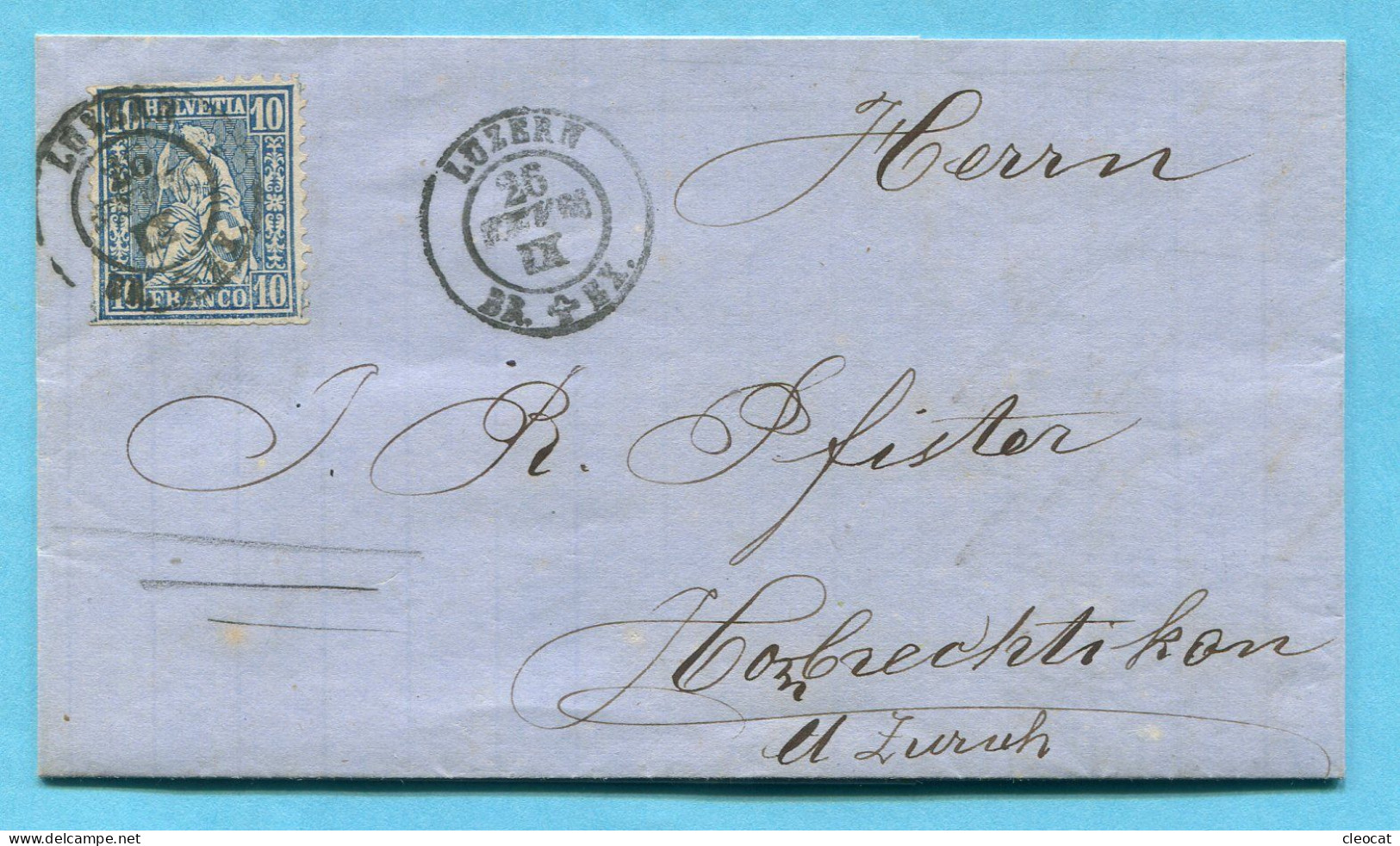 Faltbrief Von Luzern Nach Hombrechtikon 1866 - Storia Postale