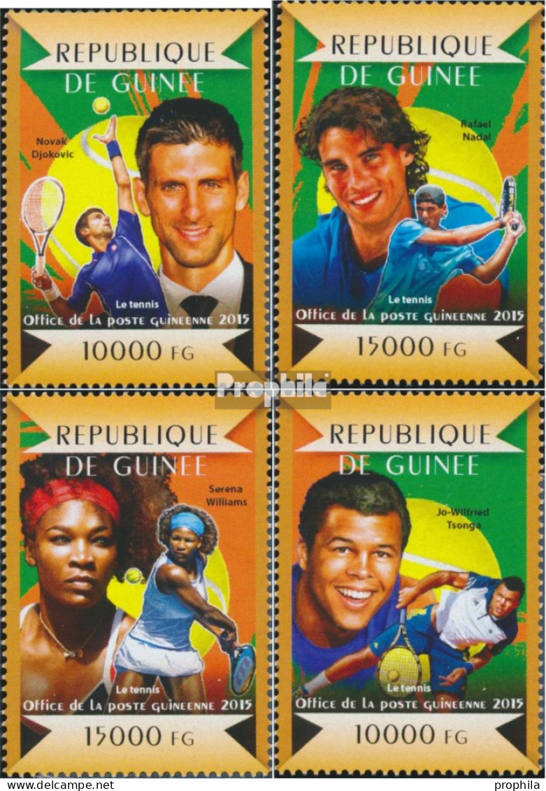 Guinea 10982-10985 (kompl. Ausgabe) Postfrisch 2015 Tennis - Guinee (1958-...)