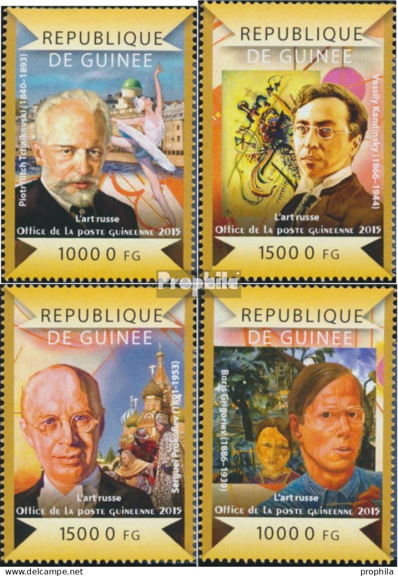 Guinea 10977-10980 (kompl. Ausgabe) Postfrisch 2015 Russische Kunst - Guinée (1958-...)
