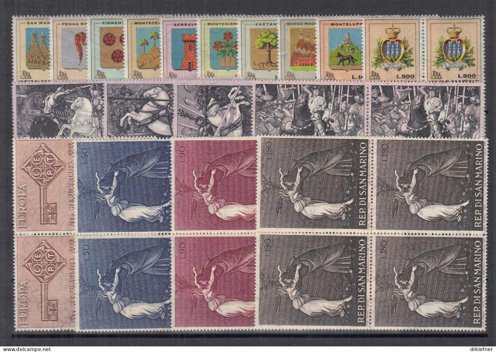 SAN MARINO  903-920, 4erBlock, Postfrisch **, Jahrgang 1968 Komplett - Nuevos