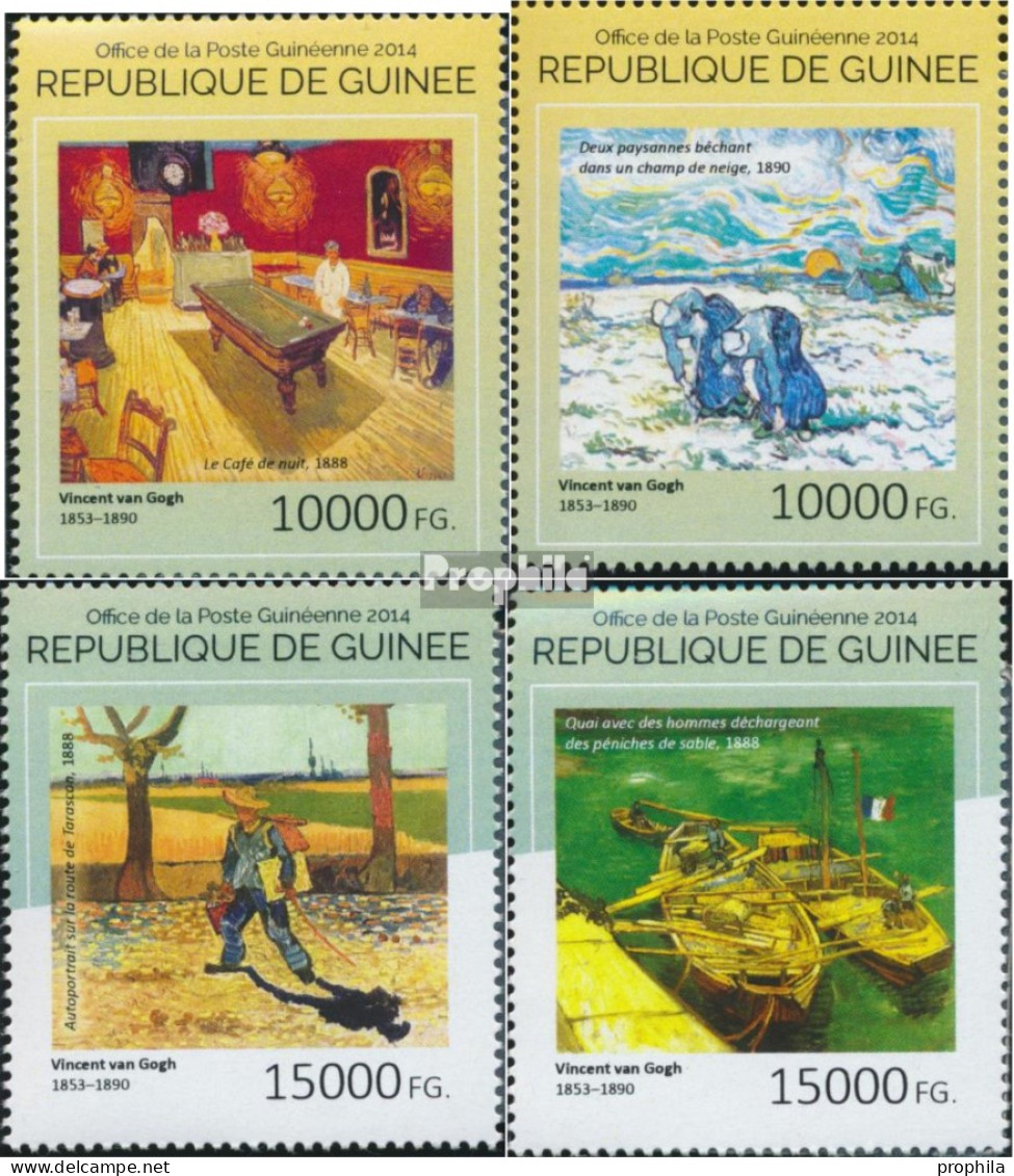 Guinea 10752-10755 (kompl. Ausgabe) Postfrisch 2014 Vincent Van Gogh - República De Guinea (1958-...)