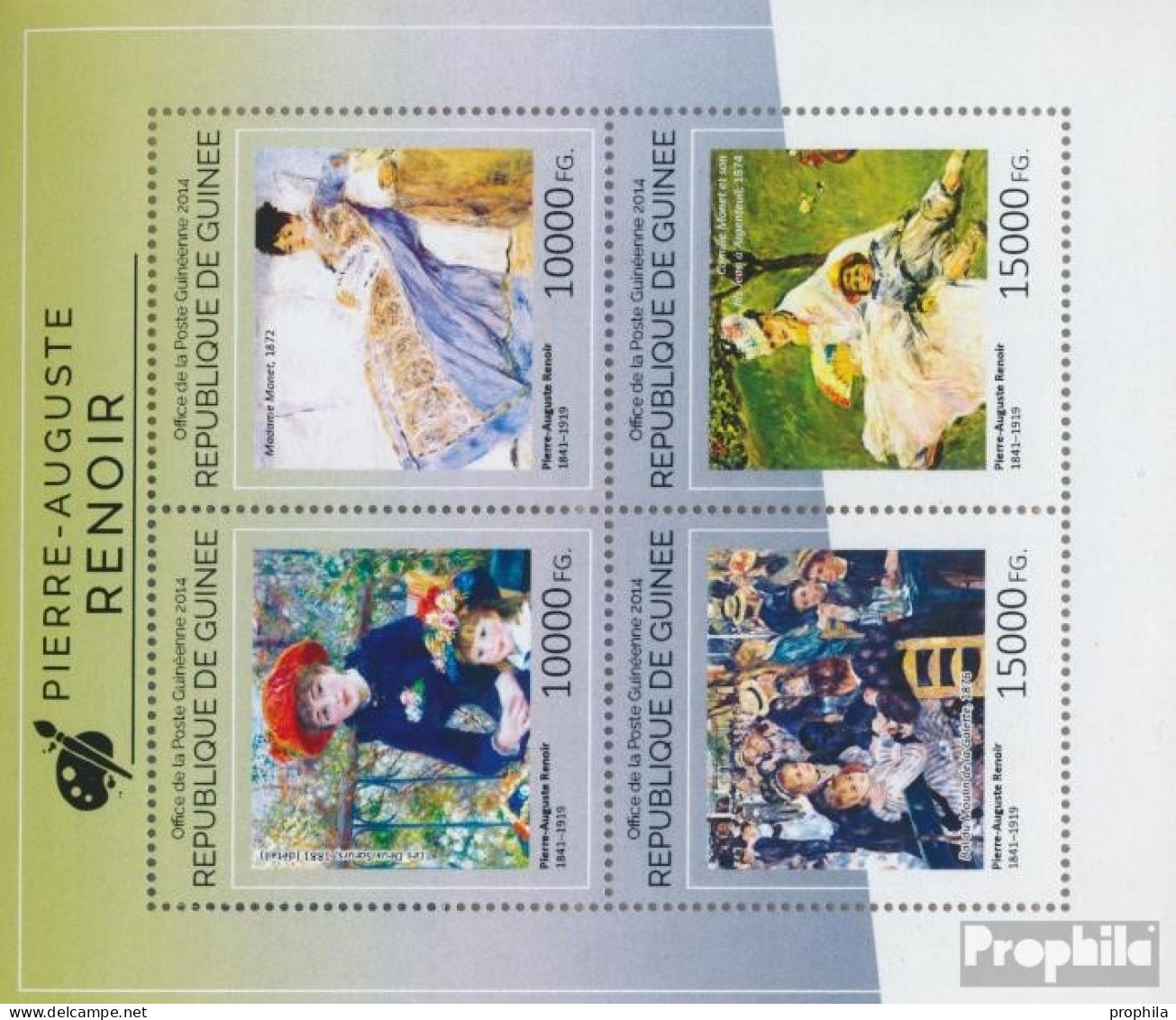 Guinea 10742-10745 Kleinbogen (kompl. Ausgabe) Postfrisch 2014 Pierre-Auguste Renoir - Guinée (1958-...)