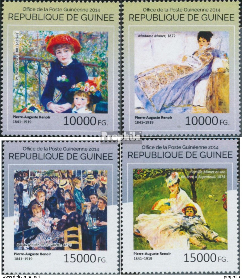 Guinea 10742-10745 (kompl. Ausgabe) Postfrisch 2014 Pierre-Auguste Renoir - República De Guinea (1958-...)