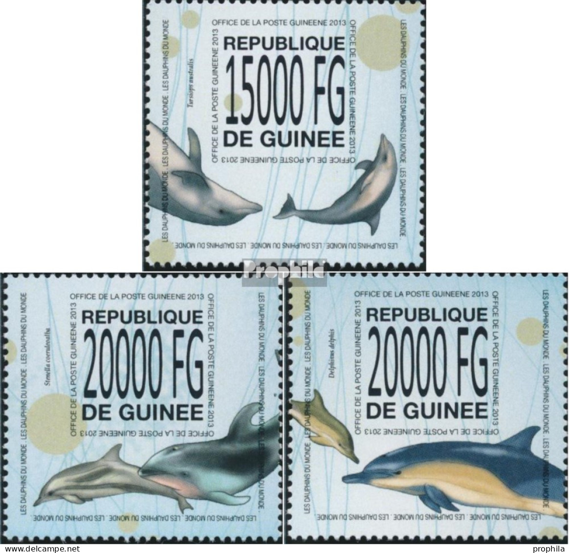 Guinea 10117-10119 (kompl. Ausgabe) Postfrisch 2013 Delfine - Guinée (1958-...)