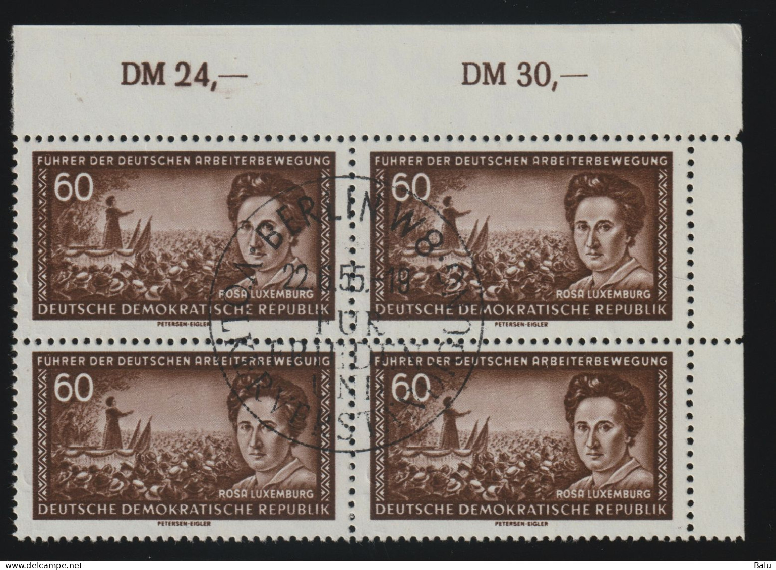 DDR 1955 Michel Nr. 478 XI (4) Ecke, SSt., Gepf. Paul BPP, Michel 240,-€++, 2 Scans - Variedades Y Curiosidades