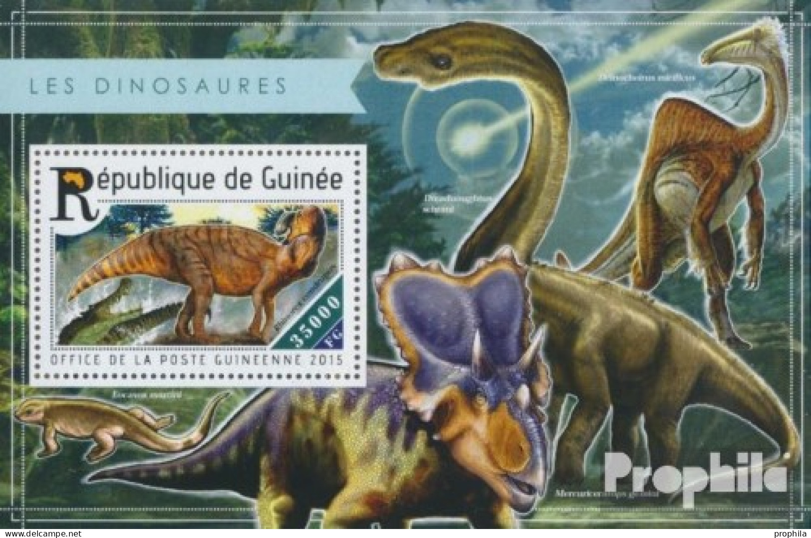 Guinea Block 2505 (kompl. Ausgabe) Postfrisch 2015 Dinosaurier - República De Guinea (1958-...)