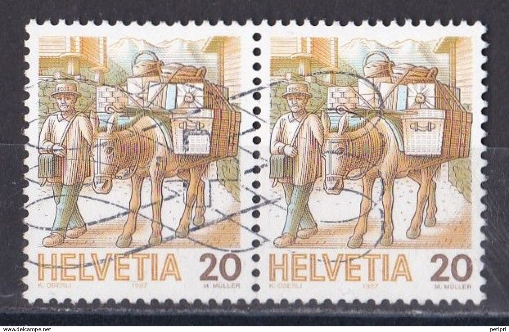 SUISSE    1980  1989  Y&T  N ° 1264  Paire Oblitéré - Used Stamps