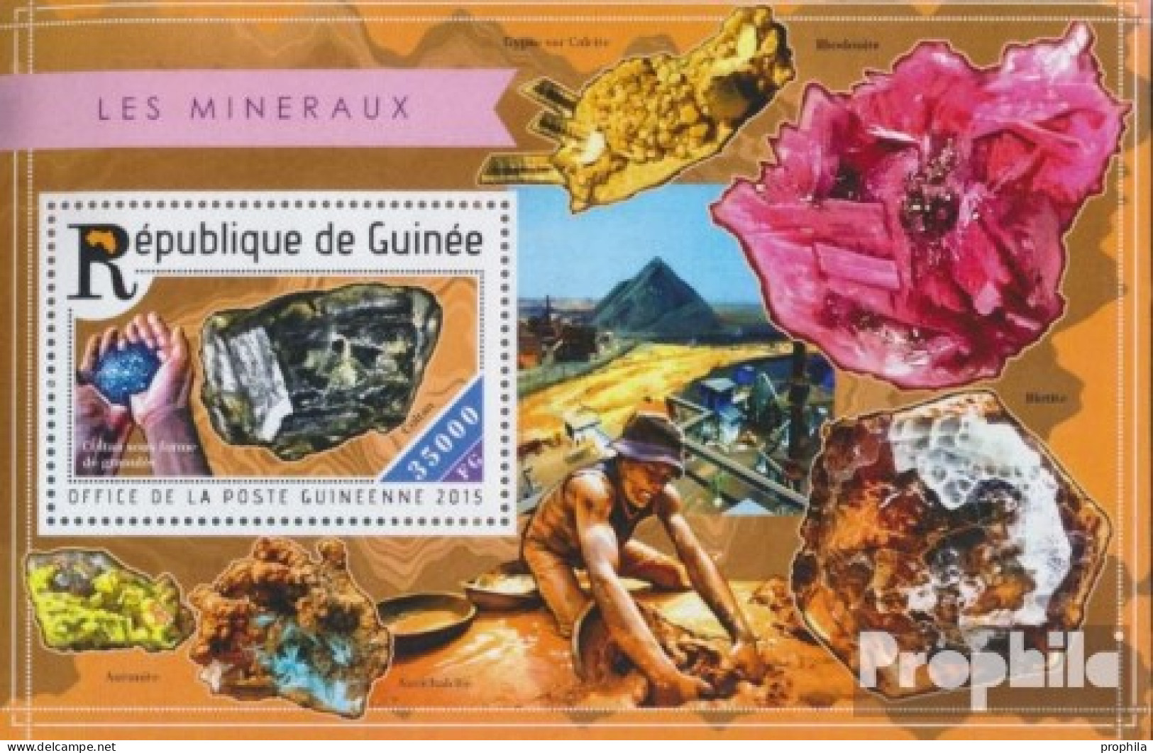 Guinea Block 2503 (kompl. Ausgabe) Postfrisch 2015 Mineralien - Guinea (1958-...)