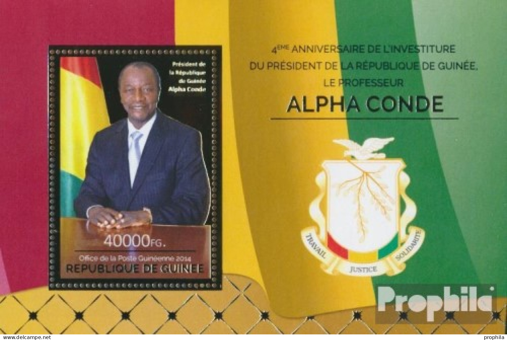 Guinea Block 2502 (kompl. Ausgabe) Postfrisch 2015 Alpha Condé - República De Guinea (1958-...)