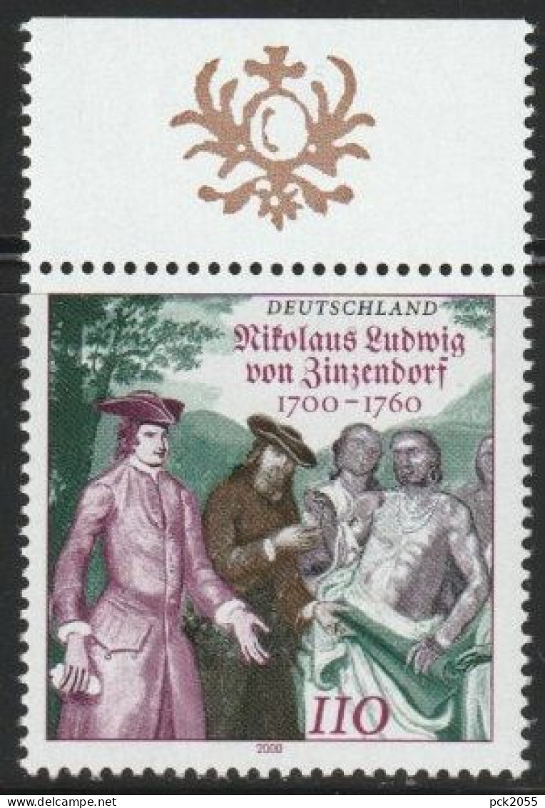 BRD 2000 MiNr.2115 ** Postfrisch 300.Geb. Nikolaus Ludwig Graf Von Zinzendorf ( B 2818 ) - Unused Stamps