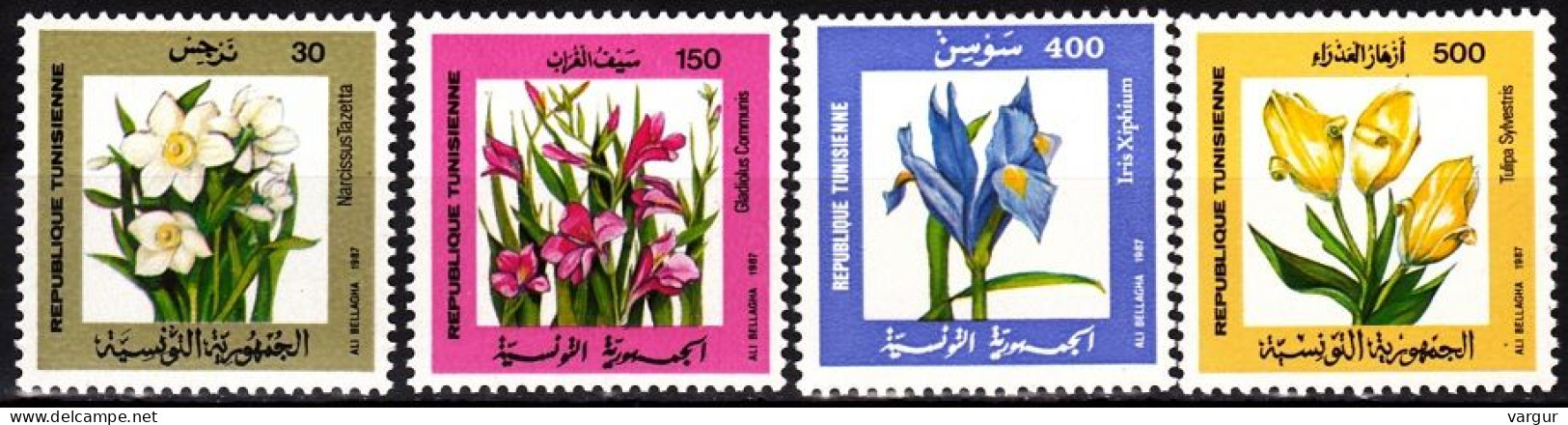 TUNISIA 1987 FLORA Plants: Flowers. Complete Set, MNH - Autres & Non Classés