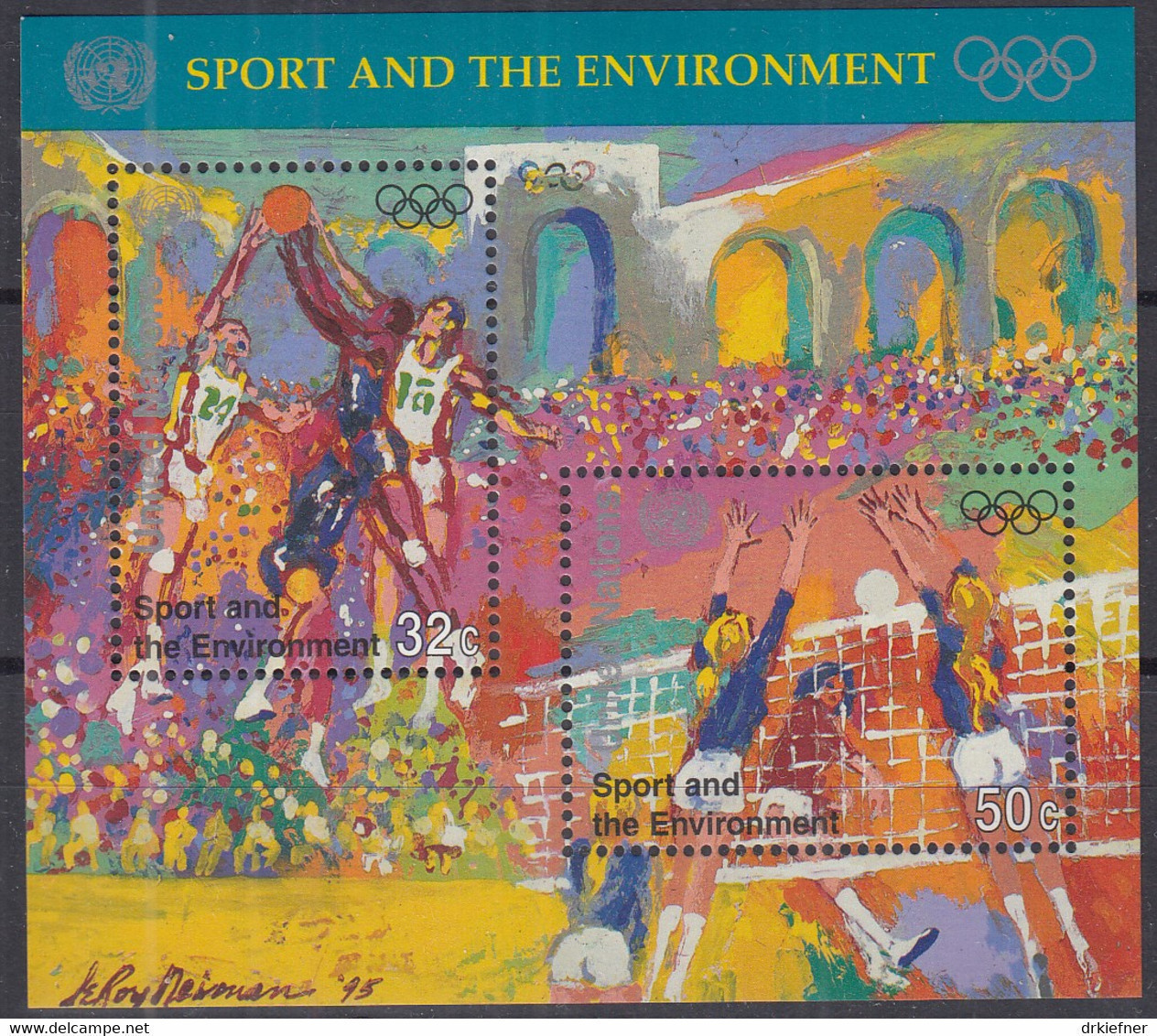 UNO NEW YORK  Block 13, Postfrisch **, 100 Jahre Olympische Spiele, 1996 - Blocks & Sheetlets