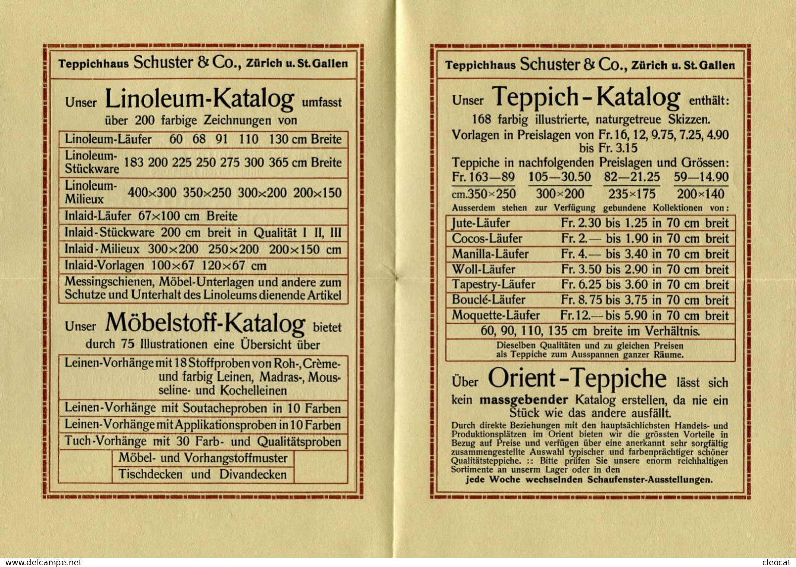 Brief P.P. St. Gallen Nach Langdorf 1911 - Absender: Teppichhaus Schuster & Co. Mit Inhalt - Lettres & Documents