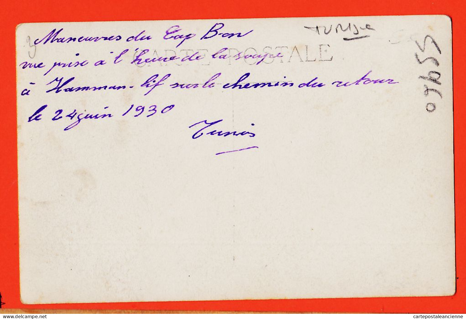 07888 ● Rare Carte-Photo (1) HAMMAN-LIF Cap BON Tunisie Manoeuvres 24 Juin 1930 Heure De La Soupe Chemin Retour - Tunesien