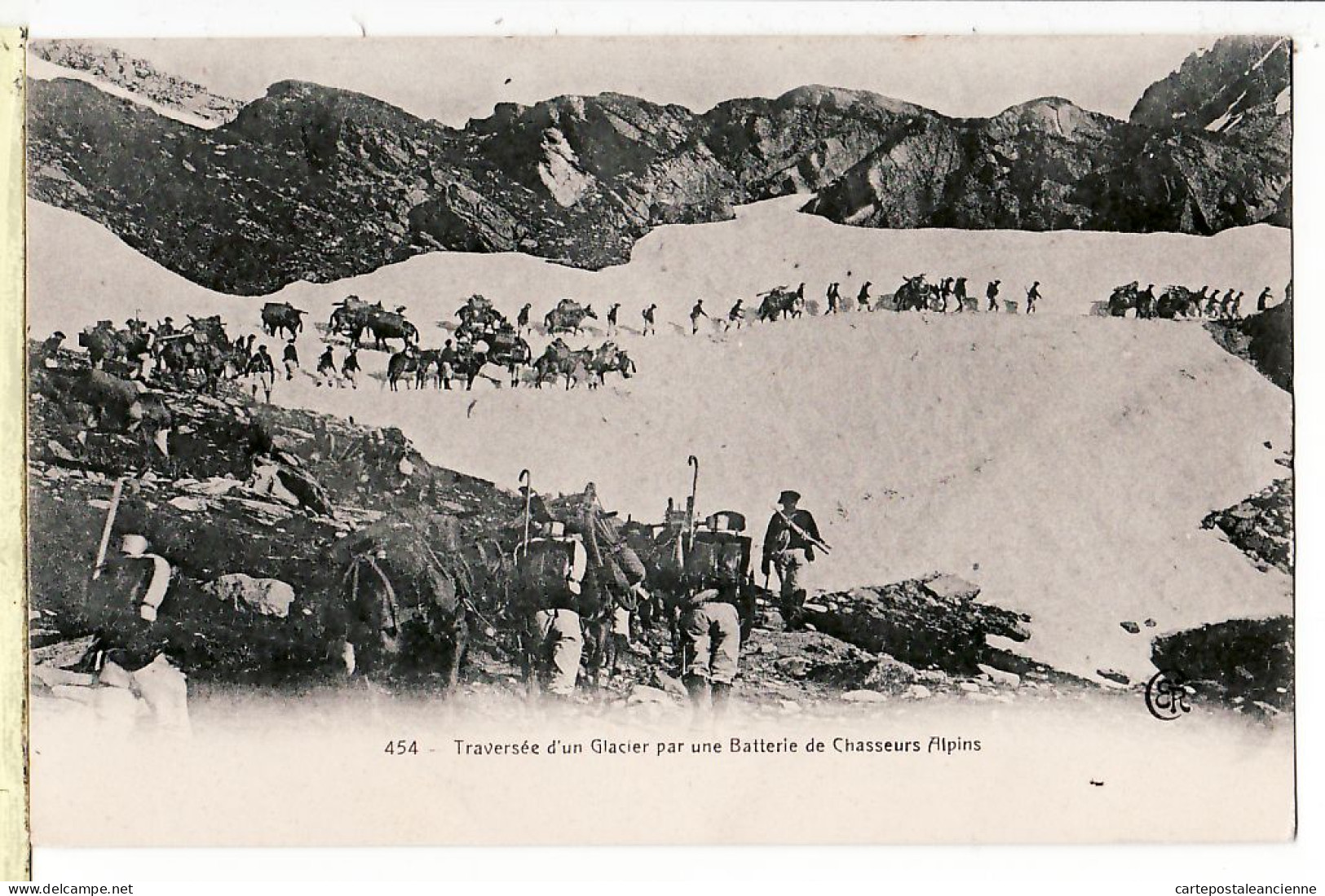 07834 ● Traversée D'un Glacier Par Une Batterie CHASSEURS ALPINS 1910s à TOURNIER Cours Charlemagne Lyon - Manovre