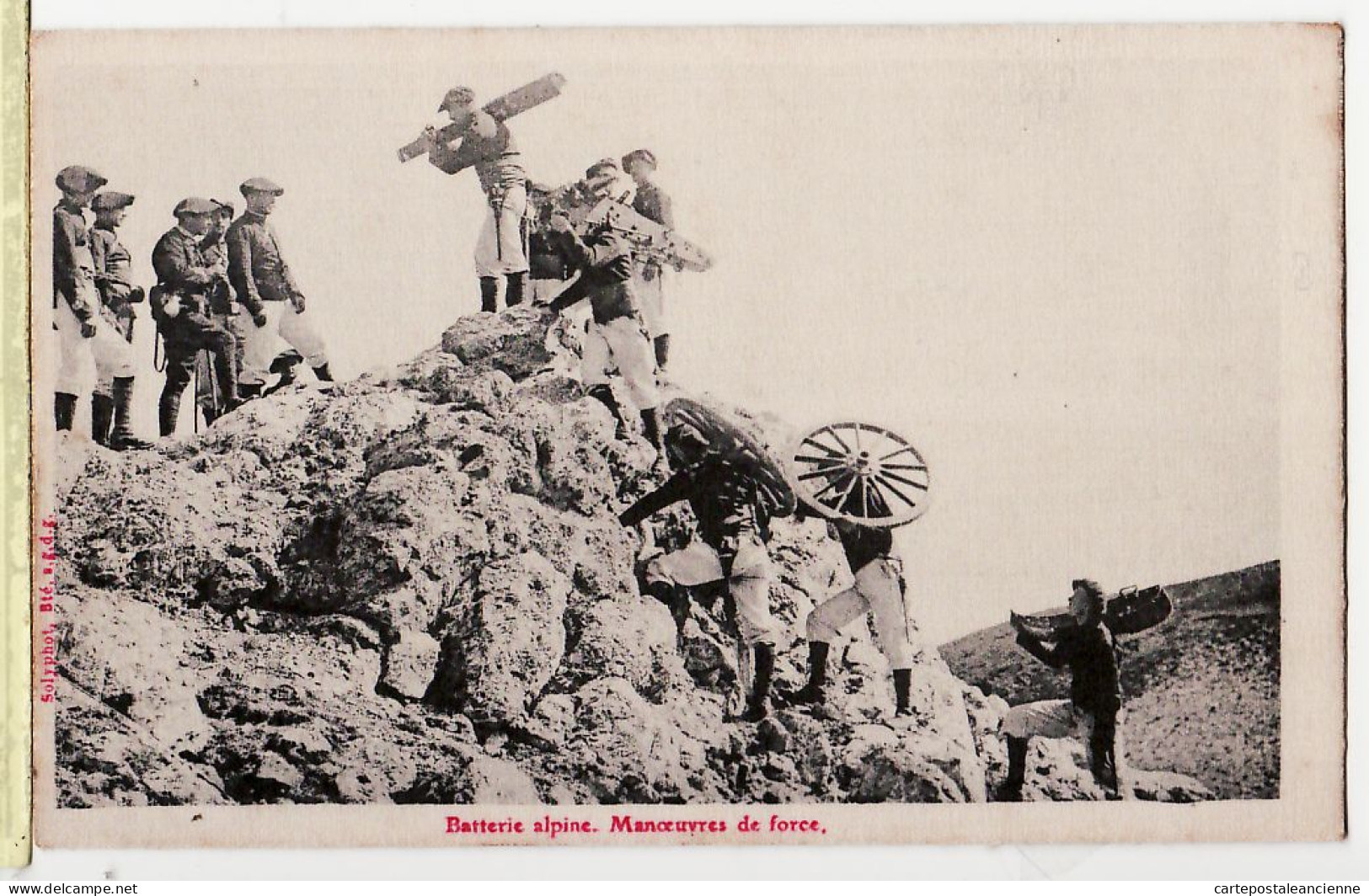 07830 ● Rare Carte Imprimée Sur SOIE Chasseurs Alpins Batterie Alpine MAnoeuvres De Force 1910s SOLYPHOT - Regiments