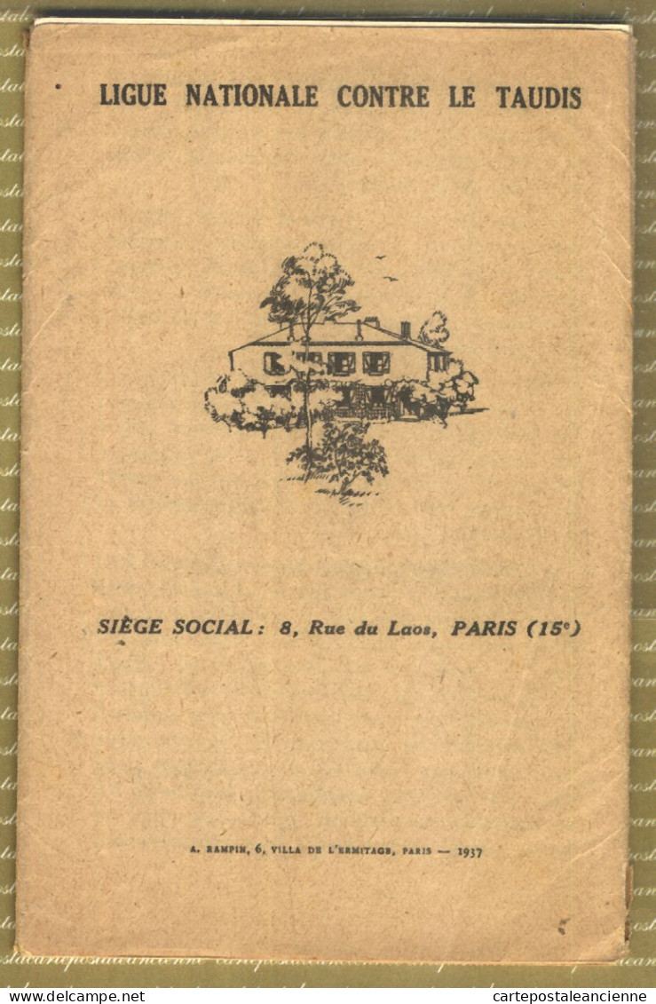 07773 ● POULBOT Livret 5 CPA P LIGUE NATIONALE Contre LES TAUDIS 1937 RAMPIN 6 Villa HERMITAGE à PARIS - Poulbot, F.