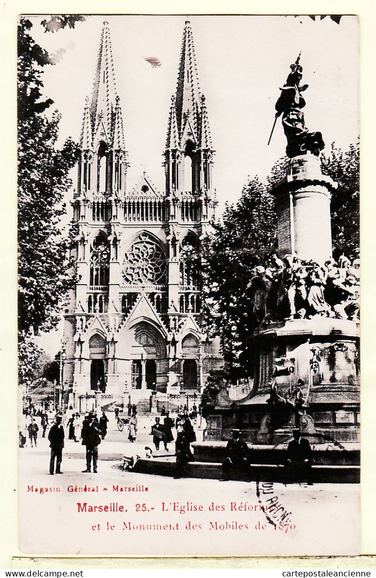 07930 / ⭐ 13-MARSEILLE Monument Mobiles De 1870 Eglise Réformés 1910s à Rachel GAUTHIER Hospice Général Tours M-G 25 - Monuments