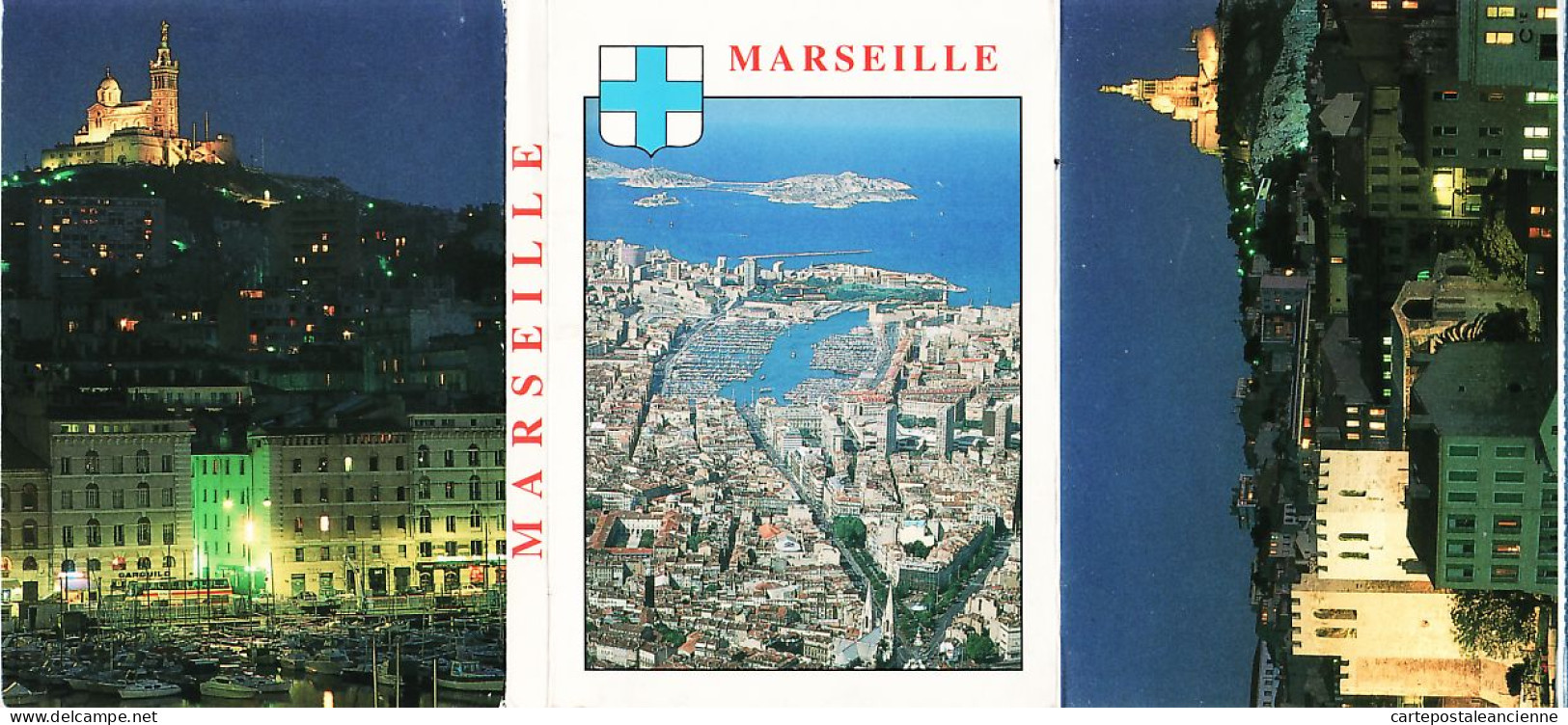 07926 / ⭐ ♥️ MARSEILLE 11 Vues Accordeon TS Scannées Vieux Port Canebiere Chateau If N-D GARDE Etc 1980s Dim:130x95mm - The Canebière, City Centre