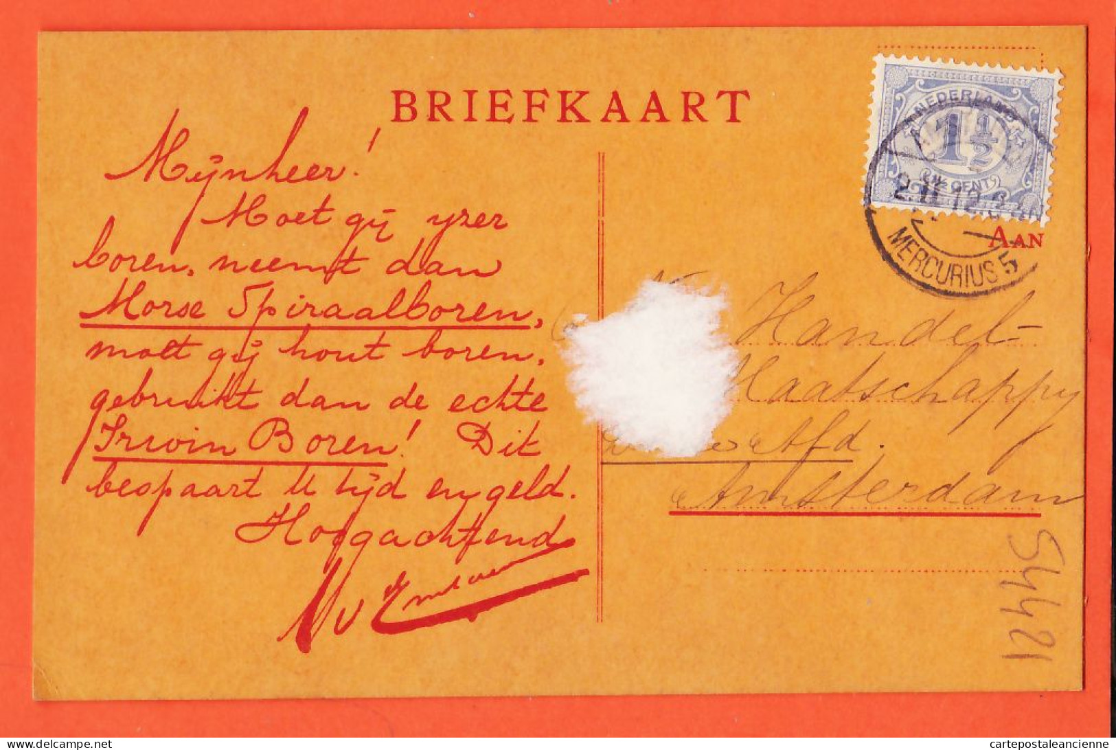 07606 ● AMSTERDAM S. Van EMBDEN In En Export ENGELSCHE En AMERIKKAANSCHE GEREEDSCHAPPEN 1912 Nieuwendijk 101-106 - Cartas & Documentos