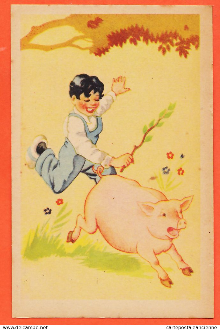 07503 / ⭐ Varken Achtervolgd Door Kind-Pig Chased By Child-Cochon Poursuivi Par Enfant-Schwein Einem Kind Gejagt N°1416 - Cochons