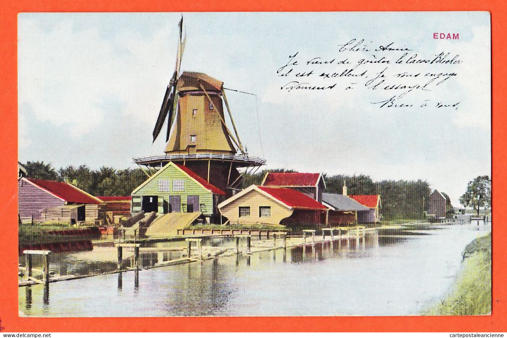 07601 ● EDAM Houtzaagmolen Publiciteit BLOOKER'S DAALDERS Cacao Moulin à Vent Pour Scieries Windmühle Windmill 1910s  - Windmills