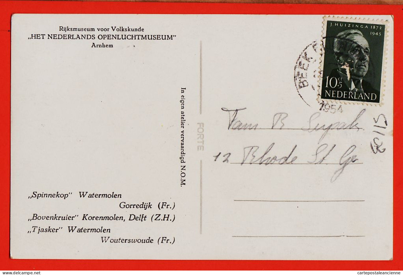 07583 ● ARNHEM Gelderlan Gueldre Rijksmuseum Voor VOLKSKUNDE Spinnekop Watermolen Gorredijk 1954  AtelierN.O.M - Arnhem