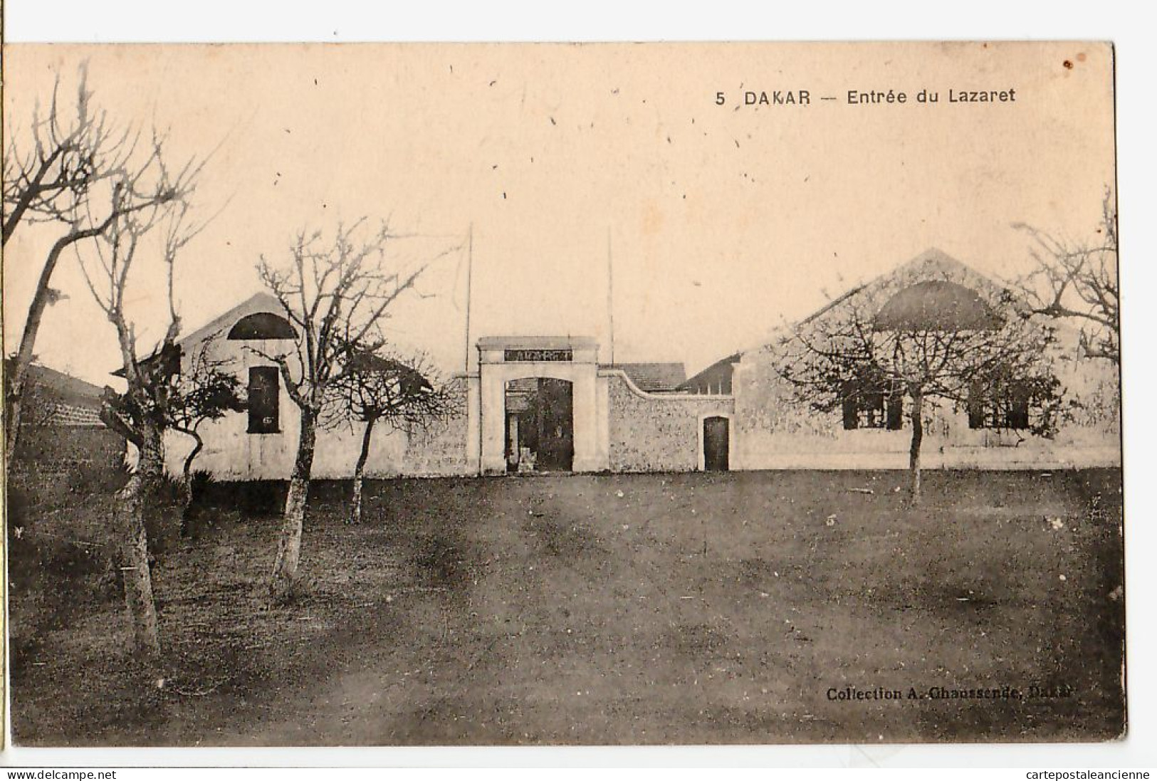07760 / ⭐ Peu Commun DAKAR  A.0.F. Senegal Entree Du LAZARET 1910s Collection CHAUSSENDE N°5 - Senegal