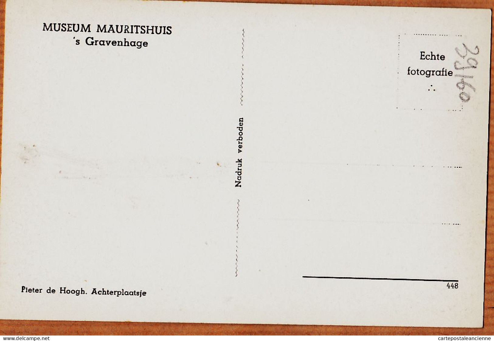 07578 ● 'S GRAVENHAGE Zuid-Holland Pieter De HOOG Achterplaatsje Museum MAURITSHUIS 1950s Foto-Bromure 448 - Den Haag ('s-Gravenhage)