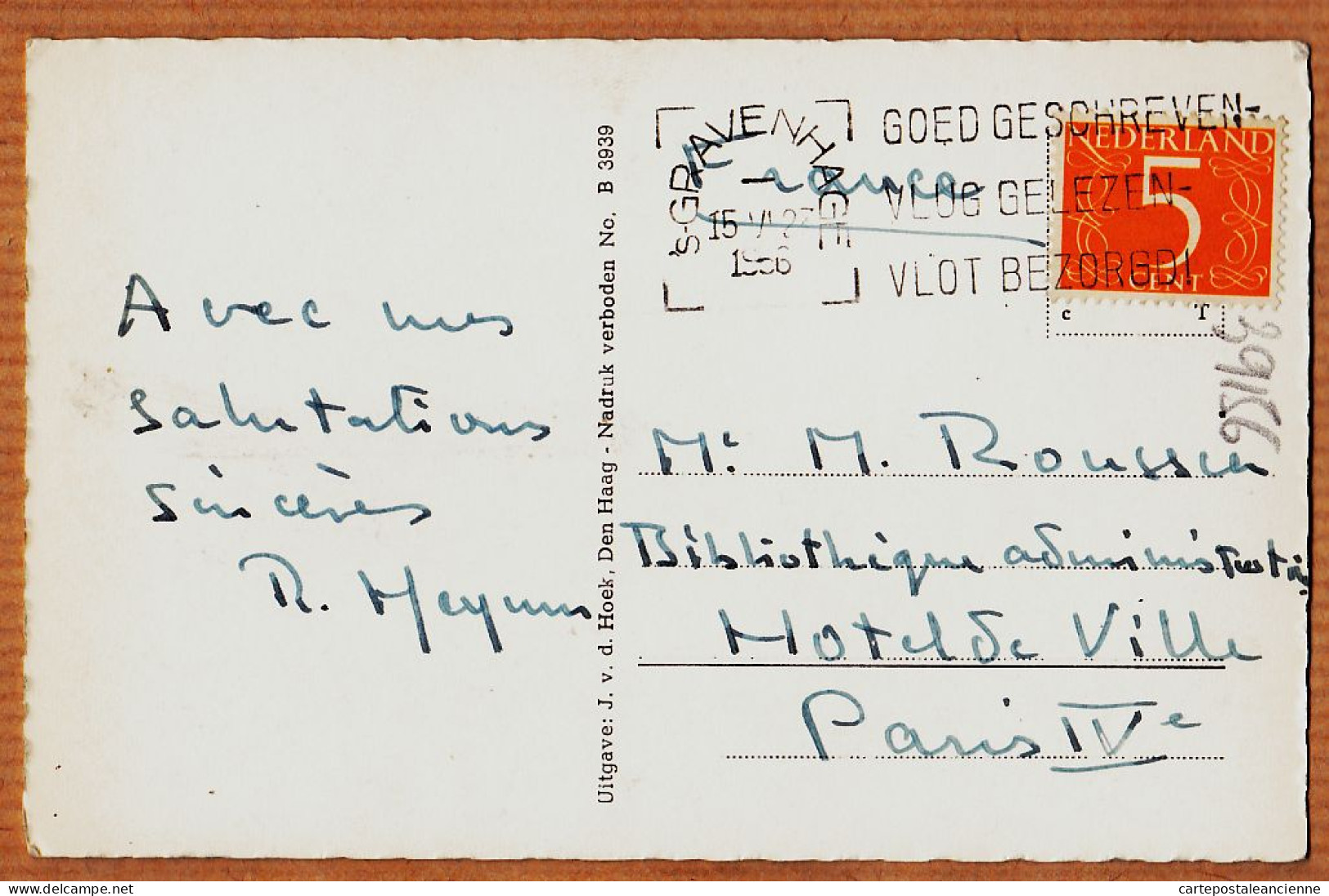 07575 ● Den HAAG Zuid-Holland Vredespaleis LA HAGUE  S.GRAVENHAGE 1956 Foto-BromureJ.V.d. HOEK B.3939 - Den Haag ('s-Gravenhage)