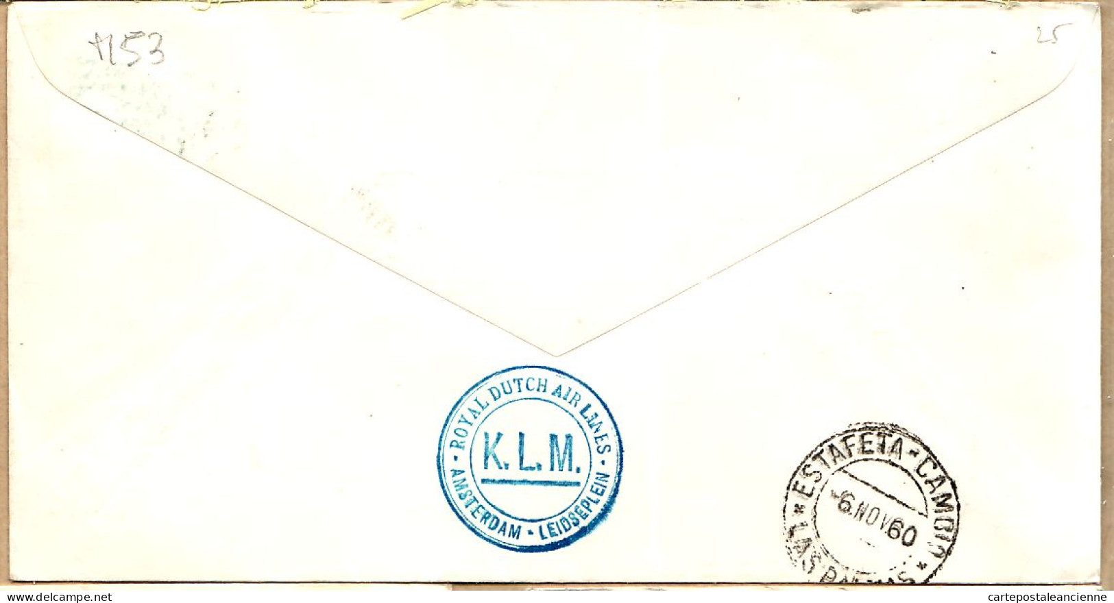 07609 ● KLM Openingsvlucht AMSTERDAM LAS-PALMAS Vol Inaugural KLM 06-11-1960 CONAKRY MONROVIA AMSTERDAM Cpav - Cartas & Documentos