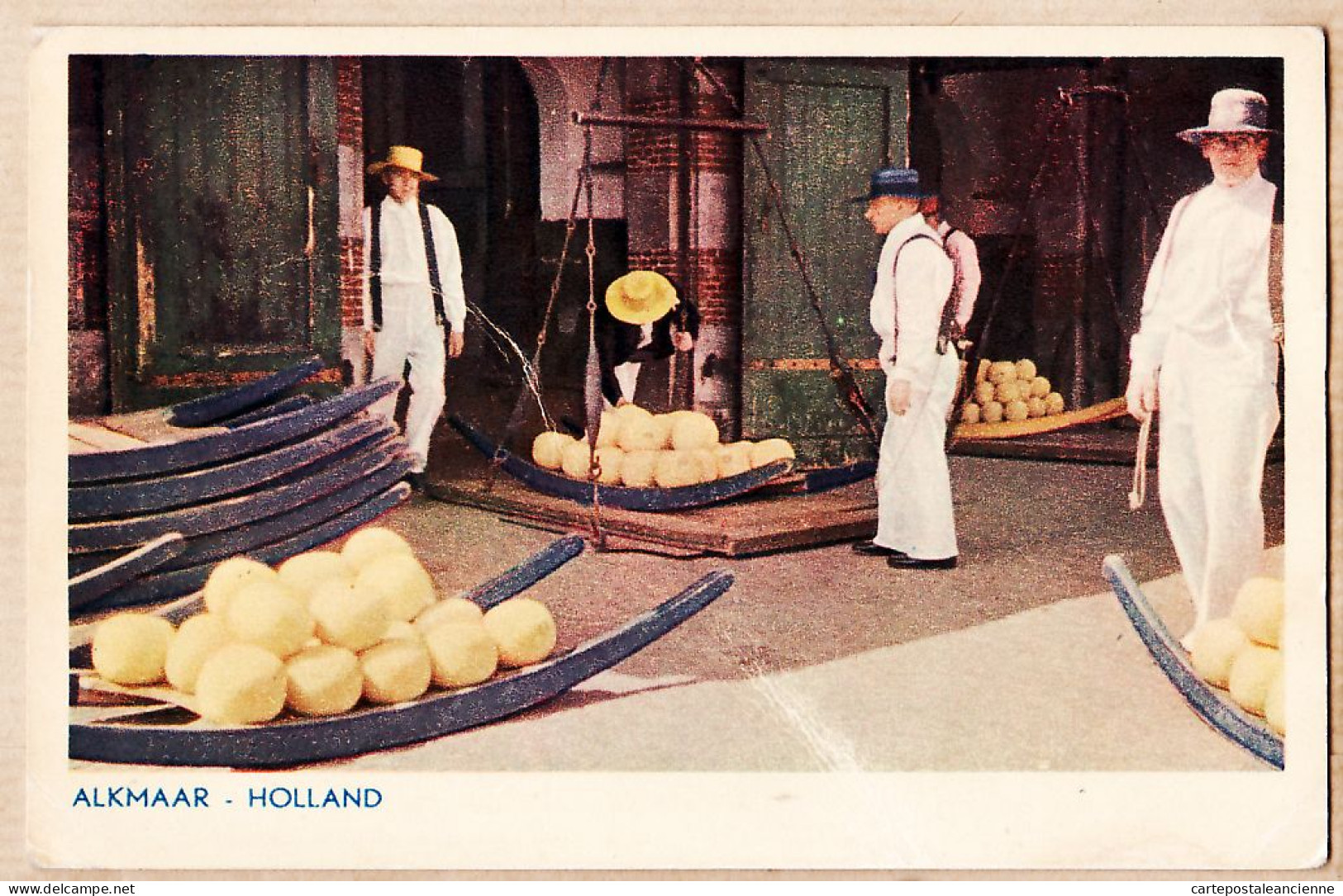 07582 ● Nederland Holland - Kaasmarkt ALKMAAR Cheese Holland Market Marché Fromage Hollande 1940s - Alkmaar