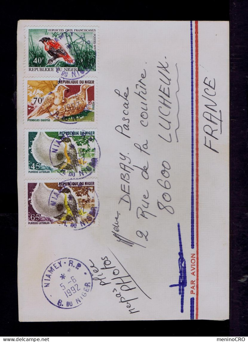 Gc8489 Rep. Du NIGER Birds Oiseaux Faune Mailed 1992 LUCHEUX -FR - Sonstige & Ohne Zuordnung